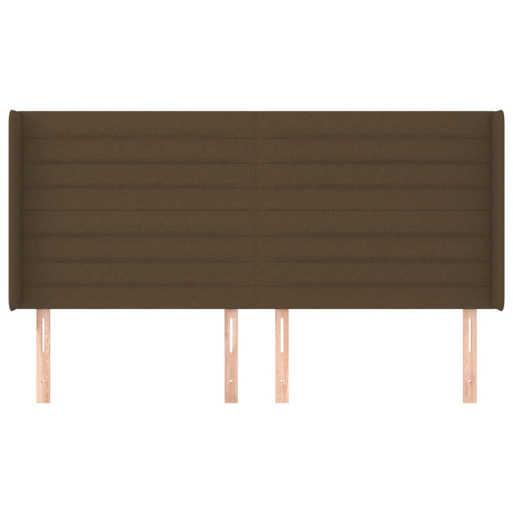 sengegavl med kanter 163x16x118/128 cm stof mørkebrun