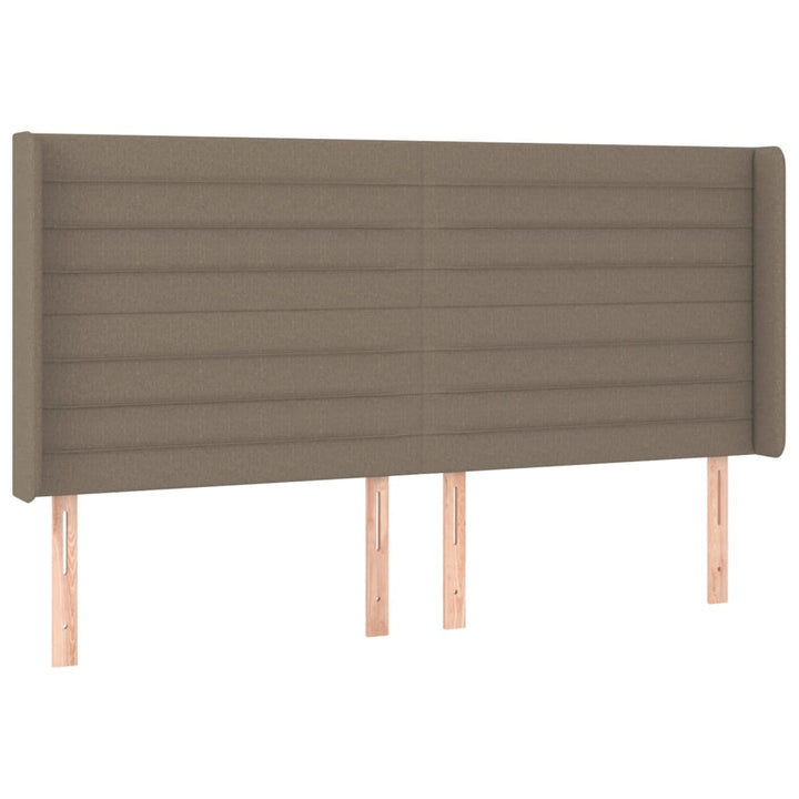 sengegavl med kanter 163x16x118/128 cm stof gråbrun
