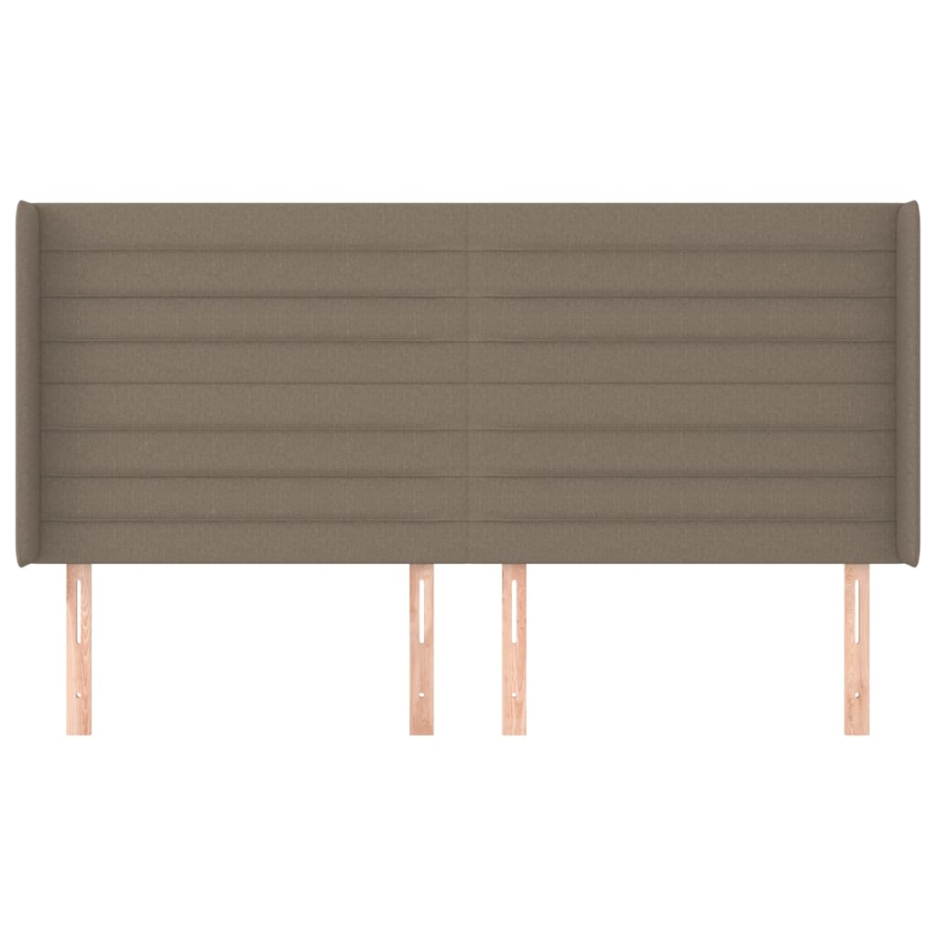 sengegavl med kanter 163x16x118/128 cm stof gråbrun