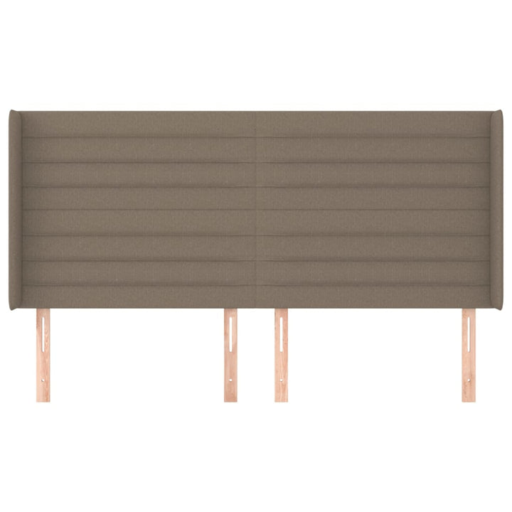 sengegavl med kanter 163x16x118/128 cm stof gråbrun