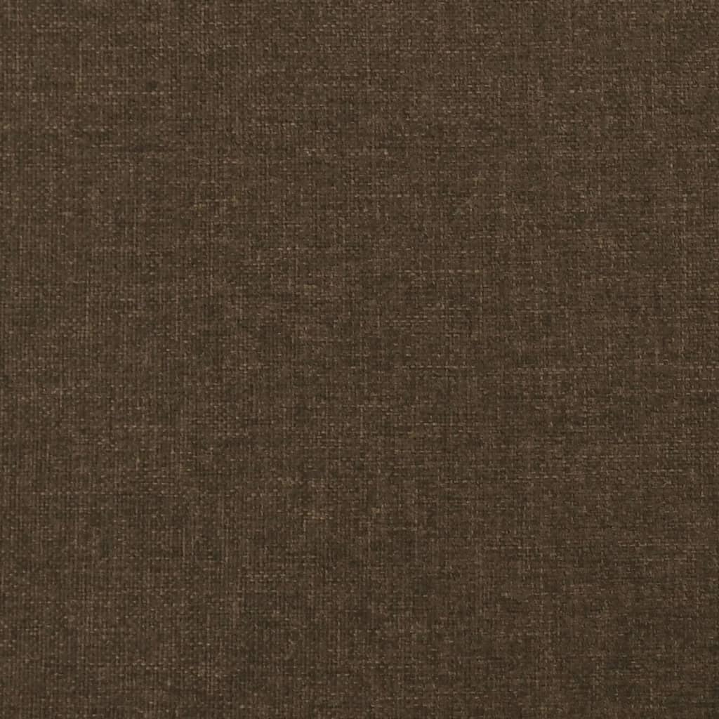 sengegavl med kanter 147x16x118/128 cm stof mørkebrun
