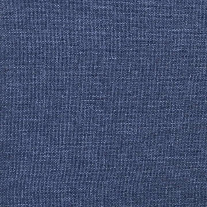 sengegavl med kanter 147x16x118/128 cm stof blå