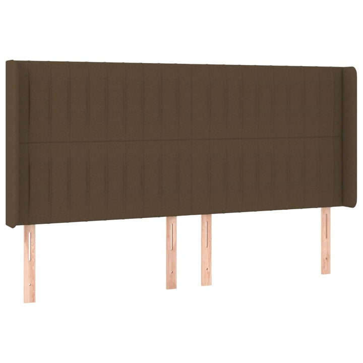 sengegavl med kanter 163x16x118/128 cm stof mørkebrun