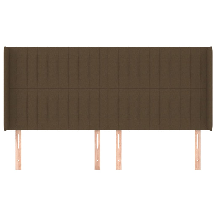 sengegavl med kanter 163x16x118/128 cm stof mørkebrun