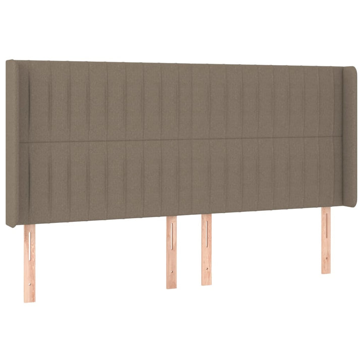 sengegavl med kanter 163x16x118/128 cm stof gråbrun