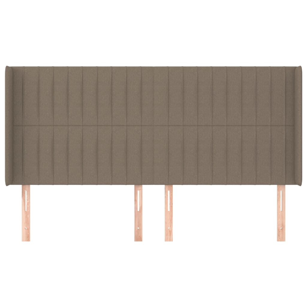 sengegavl med kanter 163x16x118/128 cm stof gråbrun