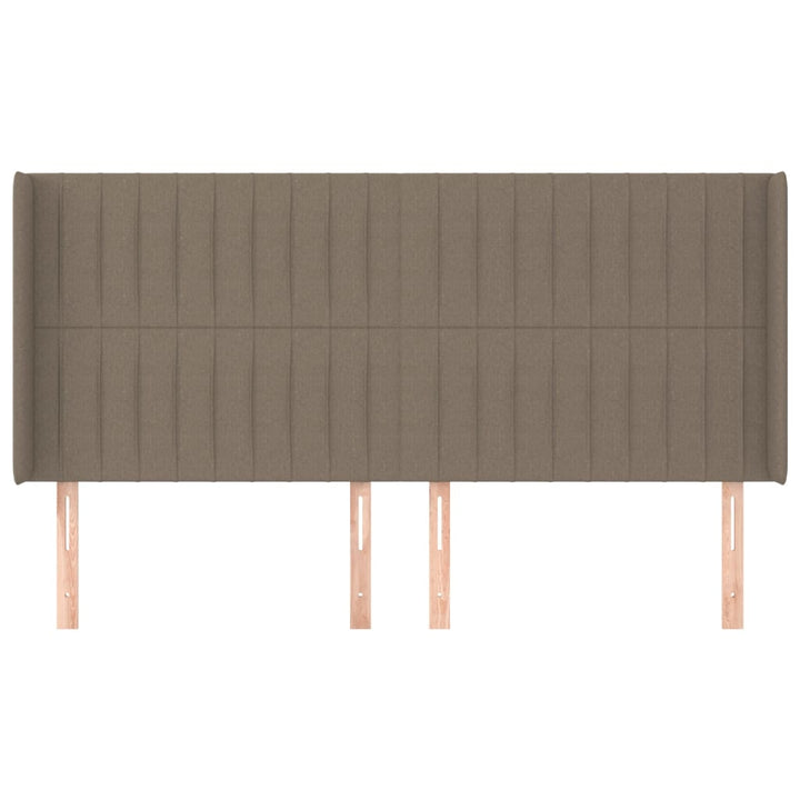sengegavl med kanter 163x16x118/128 cm stof gråbrun