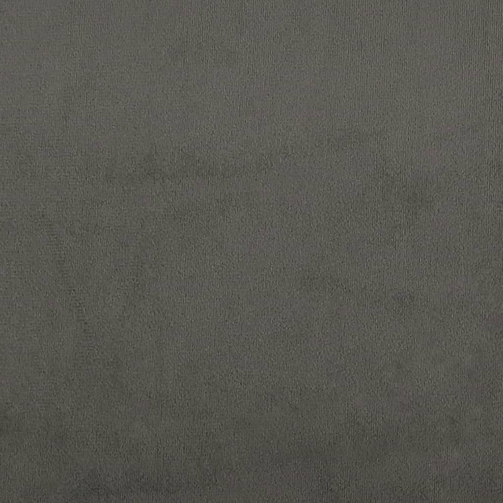 sengegavl med kanter 147x16x118/128 cm fløjl mørkegrå