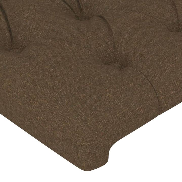 sengegavl med kanter 103x16x118/128 cm stof mørkebrun
