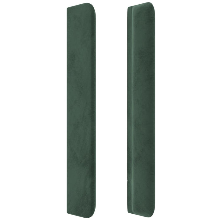 sengegavl med kanter 103x16x118/128 cm fløjl mørkegrøn