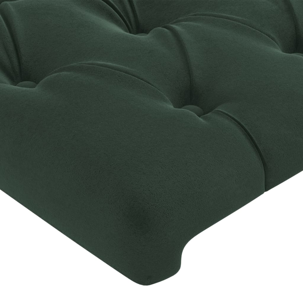 sengegavl med kanter 103x16x118/128 cm fløjl mørkegrøn