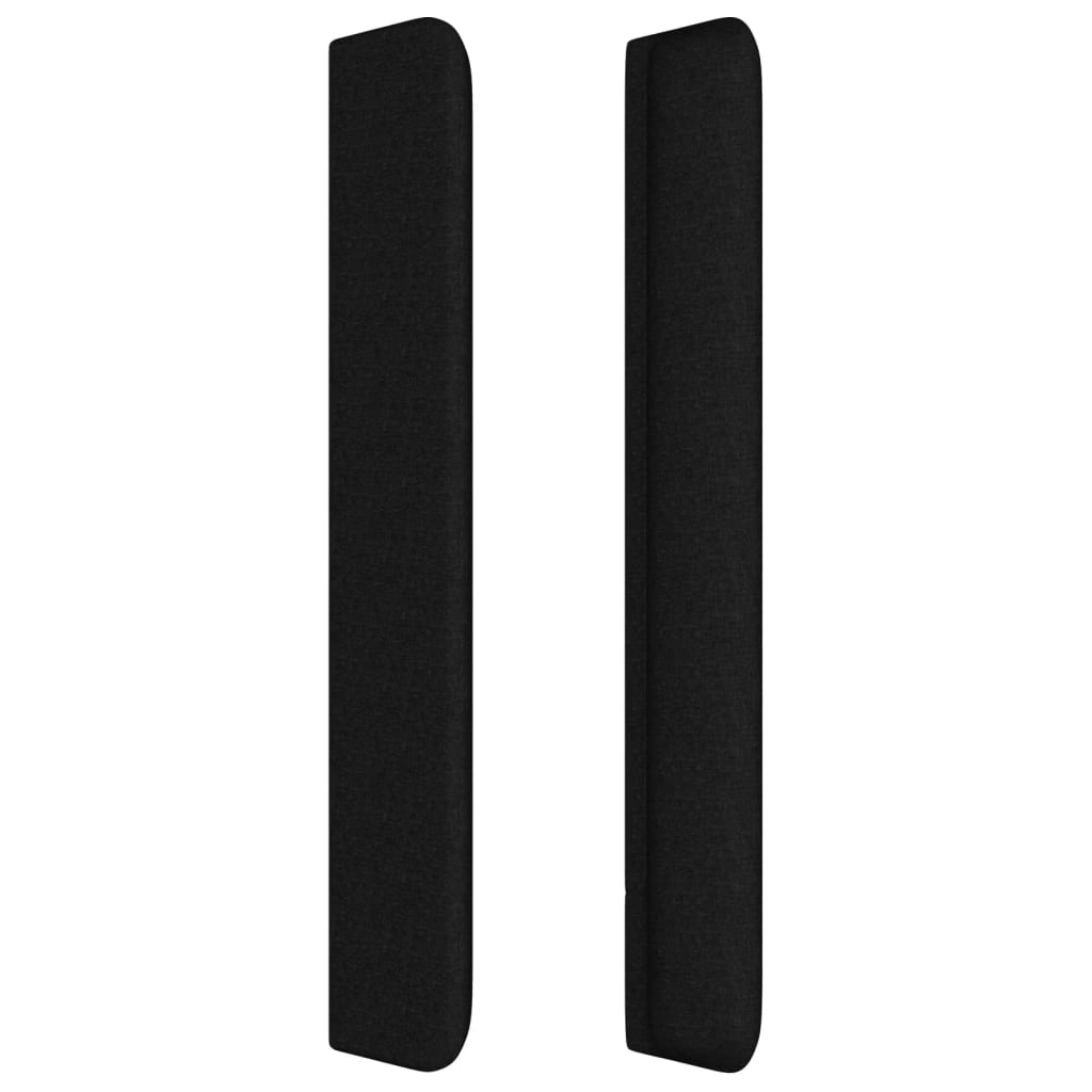 sengegavl med kanter 147x16x118/128 cm stof sort