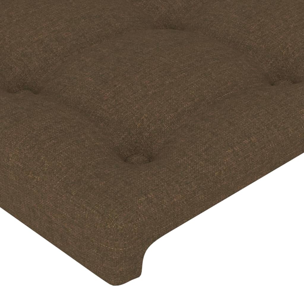 sengegavl med kanter 147x16x118/128 cm stof mørkebrun
