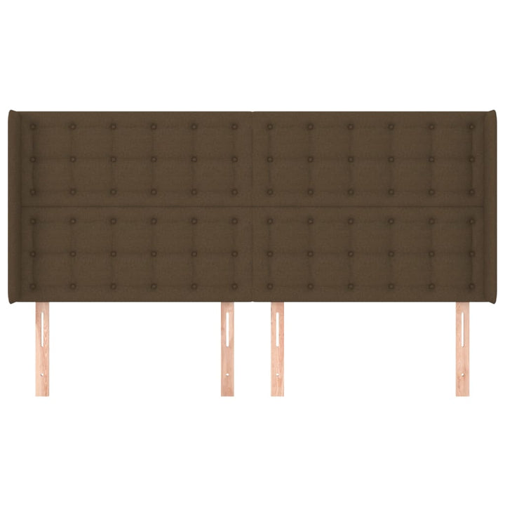 sengegavl med kanter 163x16x118/128 cm stof mørkebrun