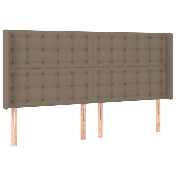 sengegavl med kanter 163x16x118/128 cm stof gråbrun