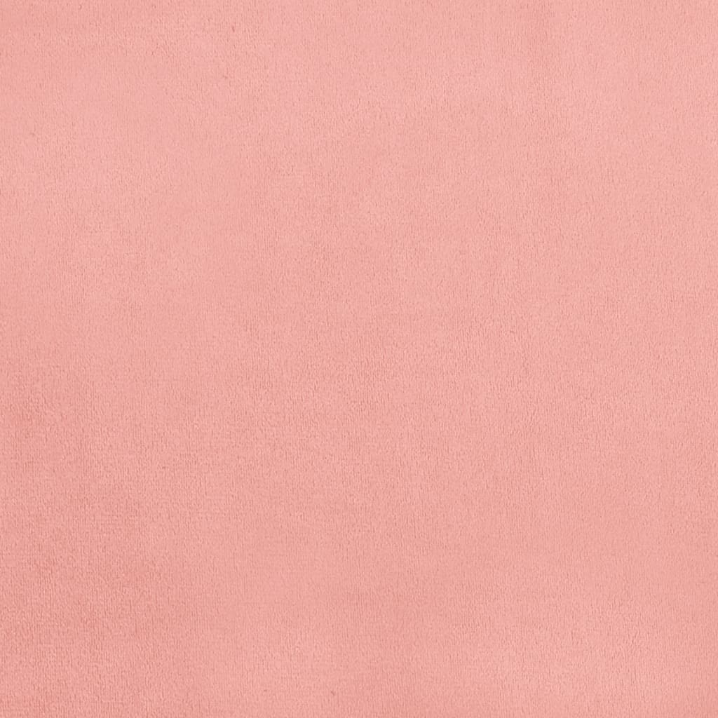 sengegavl med kanter 147x16x118/128 cm fløjl lyserød