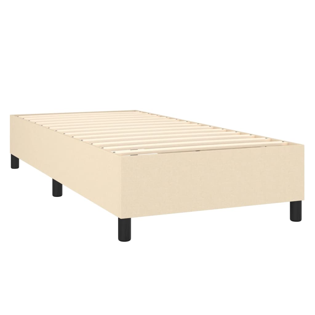 kontinentalseng med madras 90x190 cm stof cremefarvet