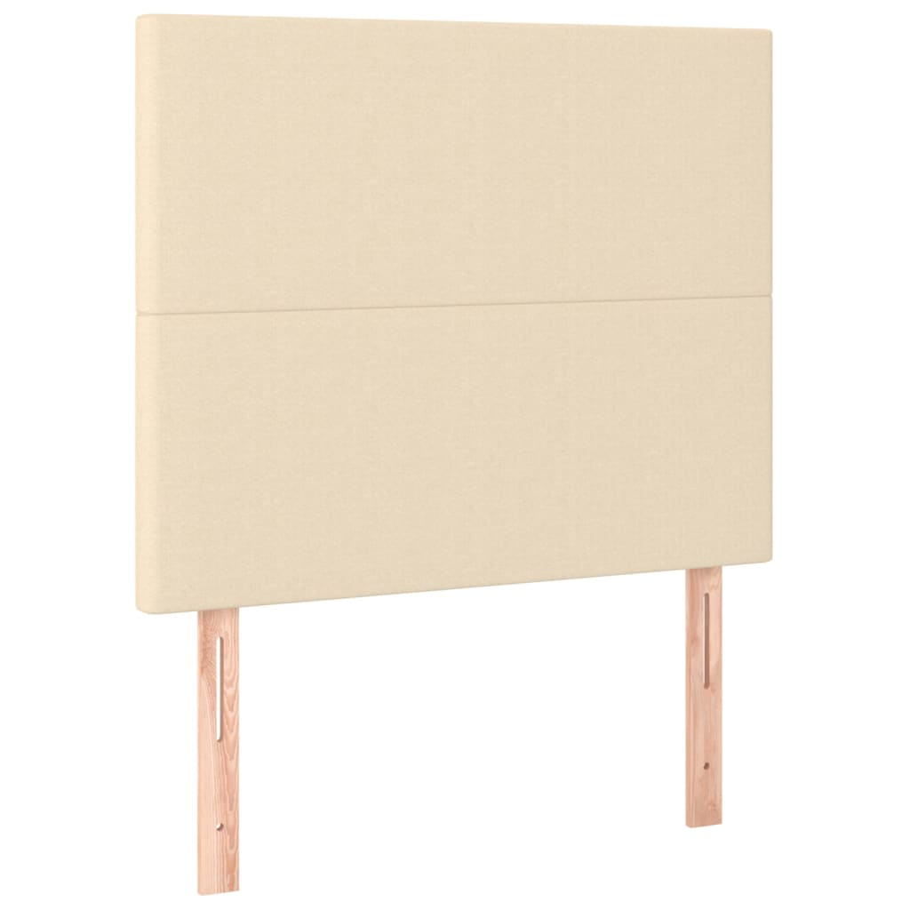 kontinentalseng med madras 90x190 cm stof cremefarvet