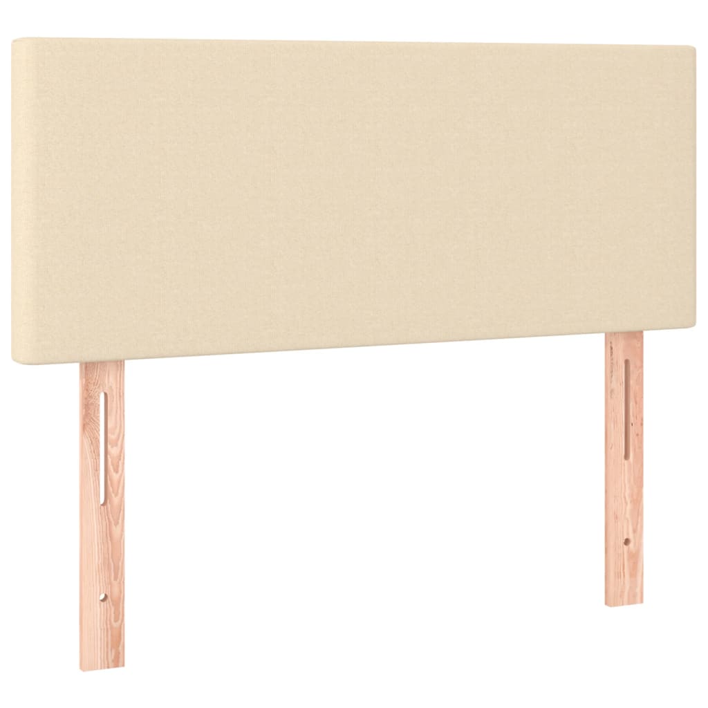 kontinentalseng med madras 90x190 cm stof cremefarvet