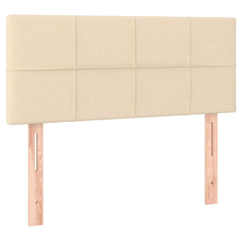 kontinentalseng med madras 90x190 cm stof cremefarvet