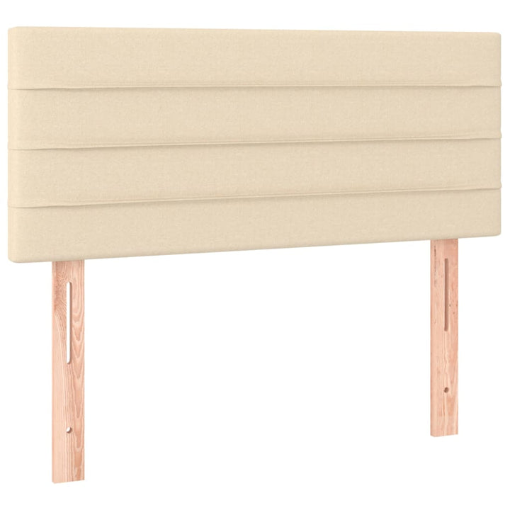 kontinentalseng med madras 90x190 cm stof cremefarvet
