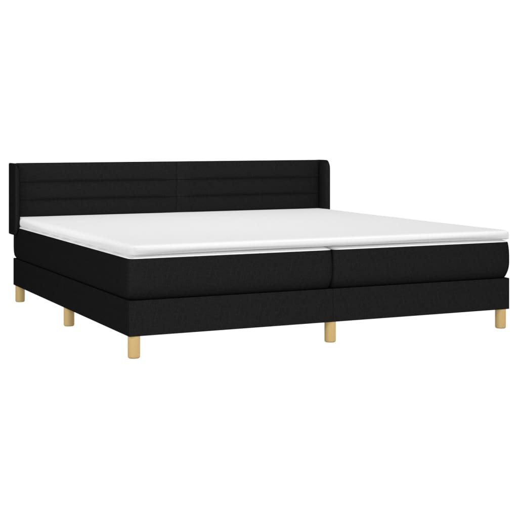 kontinentalseng med madras 200x200 cm stof sort