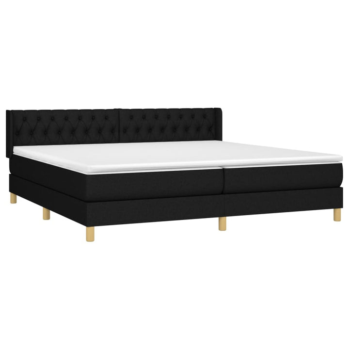 kontinentalseng med madras 200x200 cm stof sort