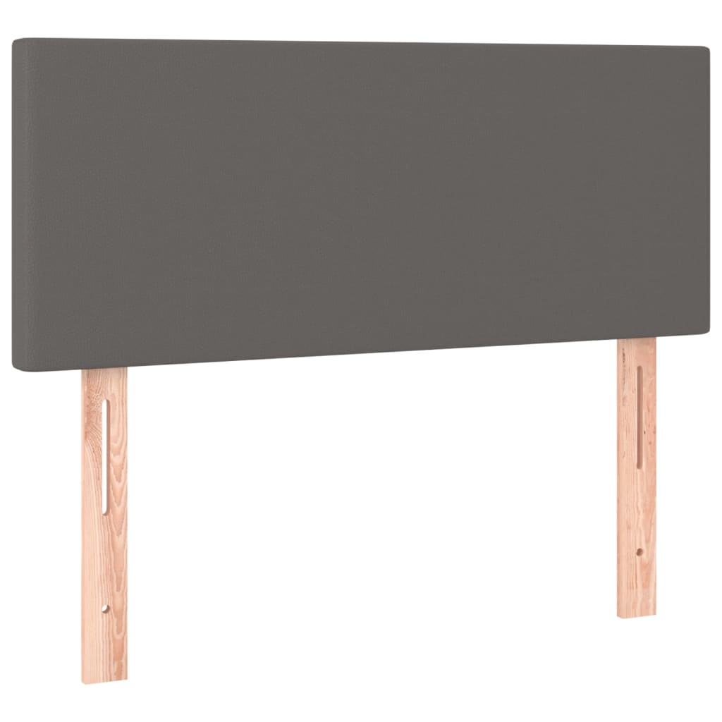 kontinentalseng med madras 90x190 cm kunstlæder grå
