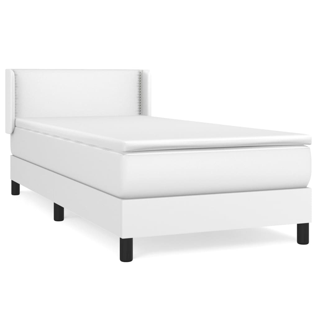 kontinentalseng med madras 80x200 cm kunstlæder hvid