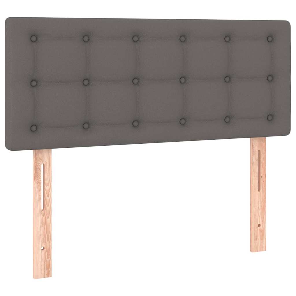kontinentalseng med madras 80x200 cm kunstlæder grå