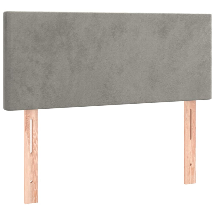 kontinentalseng med madras 90x190 cm fløjl lysegrå