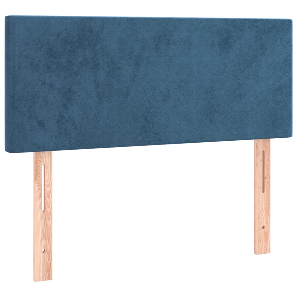 kontinentalseng med madras 90x190 cm fløjl mørkeblå