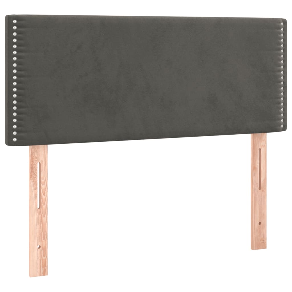 kontinentalseng med madras 90x190 cm fløjl mørkegrå