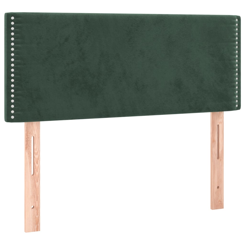 kontinentalseng med madras 90x190 cm fløjl mørkegrøn