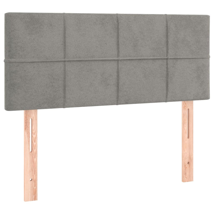kontinentalseng med madras 90x190 cm fløjl lysegrå