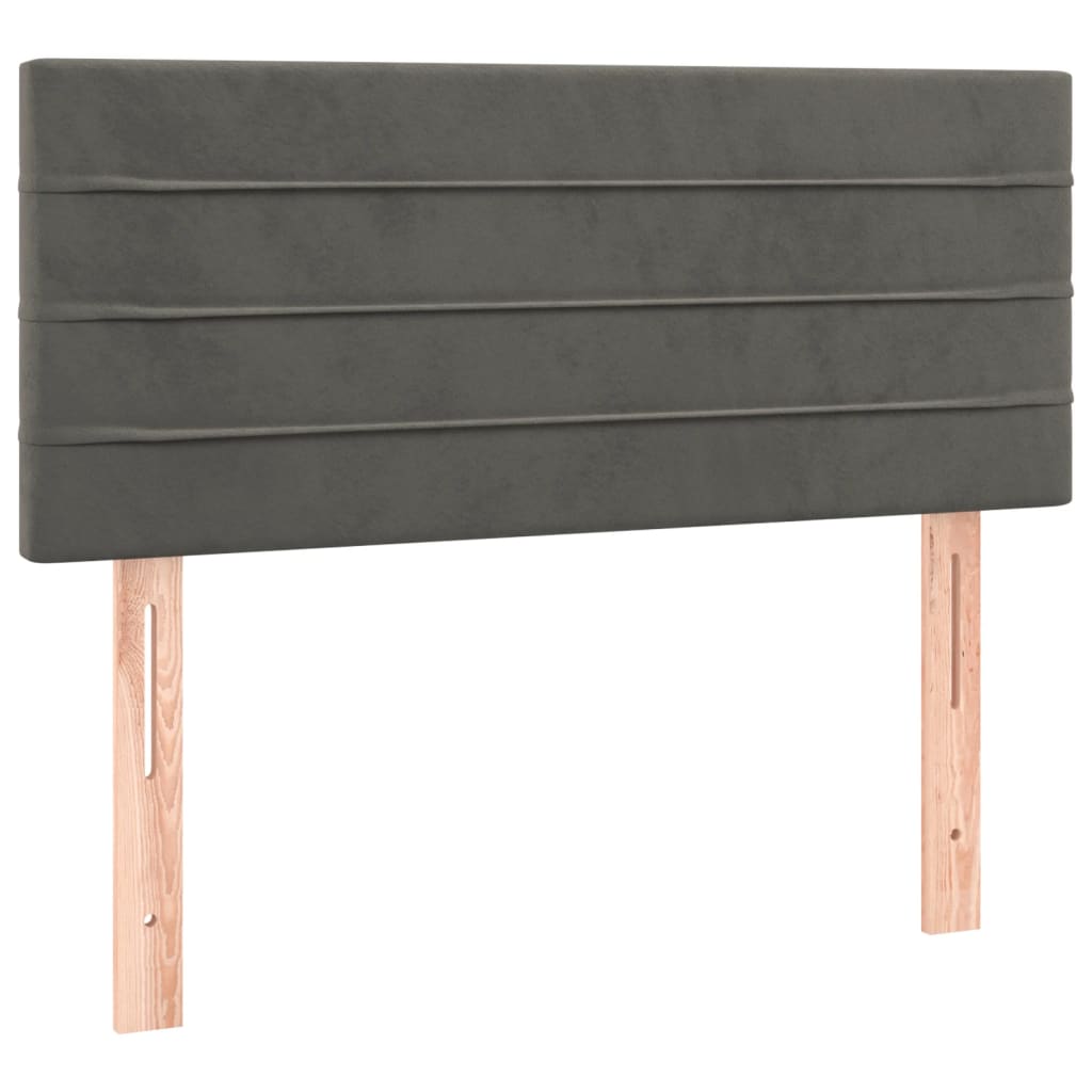 kontinentalseng med madras 80x200 cm fløjl mørkegrå
