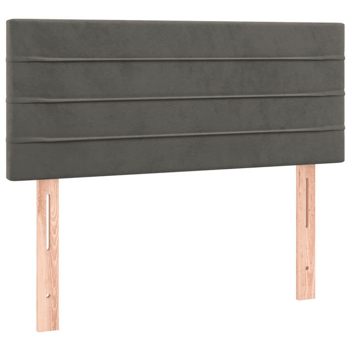 kontinentalseng med madras 90x190 cm fløjl mørkegrå