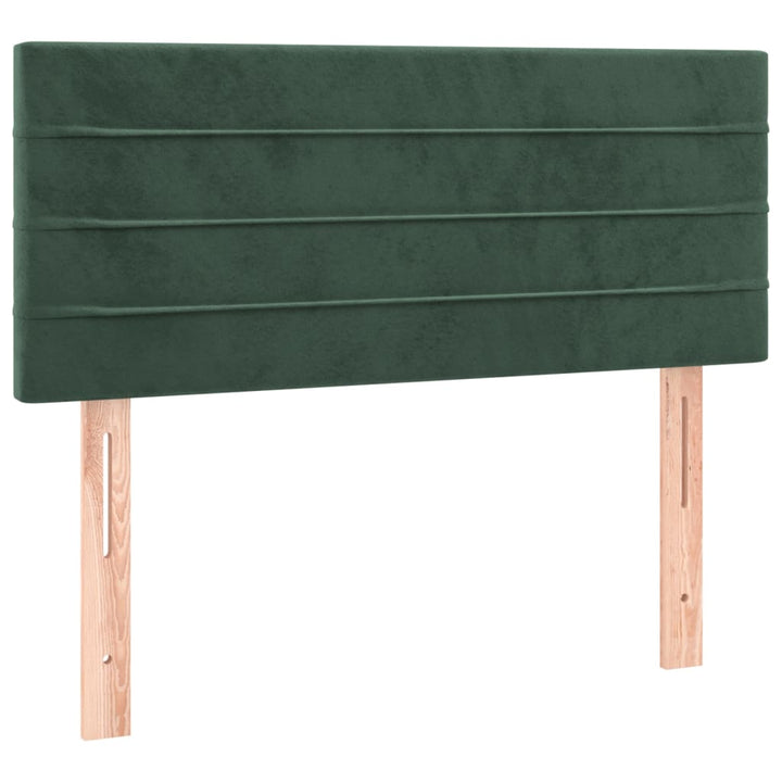 kontinentalseng med madras 90x190 cm fløjl mørkegrøn