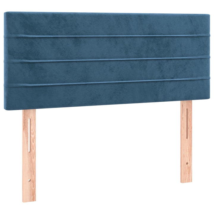 kontinentalseng med madras 90x190 cm fløjl mørkeblå