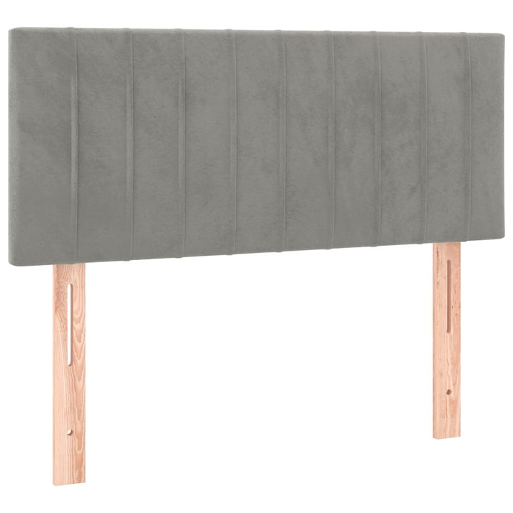 kontinentalseng med madras 90x190 cm fløjl lysegrå