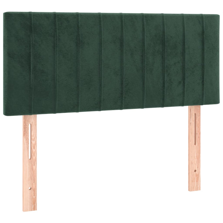 kontinentalseng med madras 90x190 cm fløjl mørkegrøn