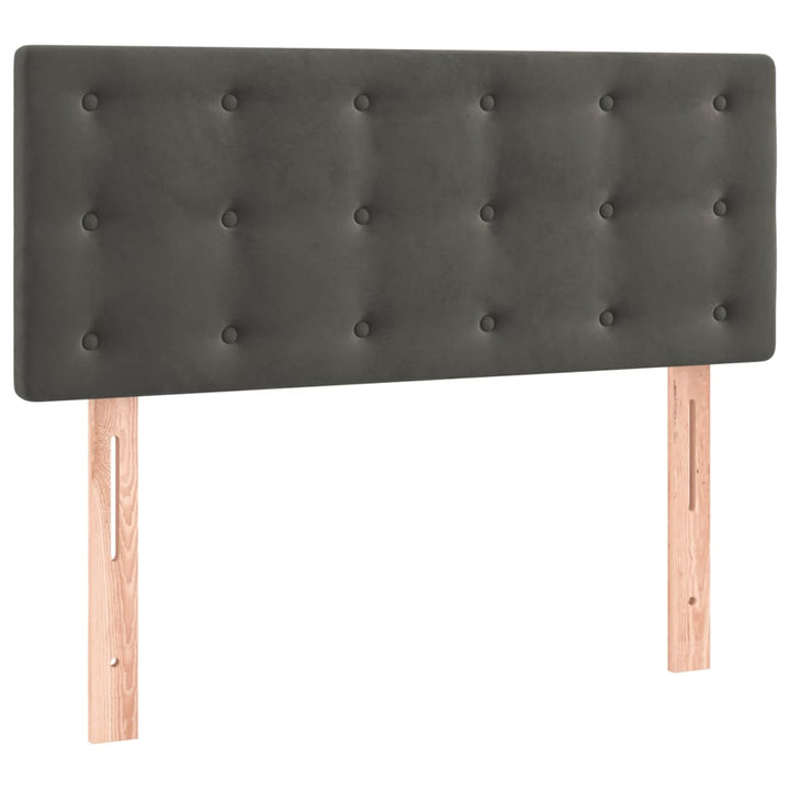 kontinentalseng med madras 90x190 cm fløjl mørkegrå
