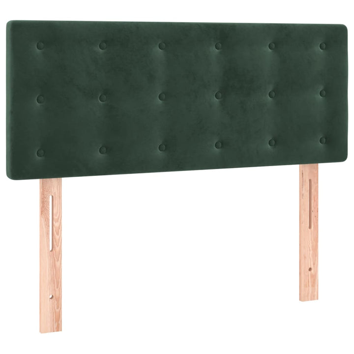 kontinentalseng med madras 90x190 cm fløjl mørkegrøn