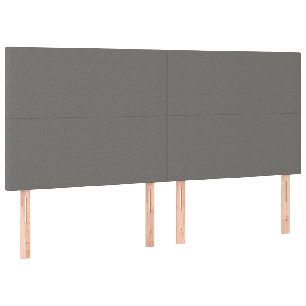 kontinentalseng med madras 200x200 cm stof mørkegrå