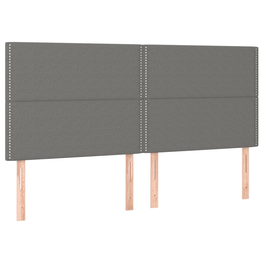 kontinentalseng med madras 200x200 cm stof mørkegrå