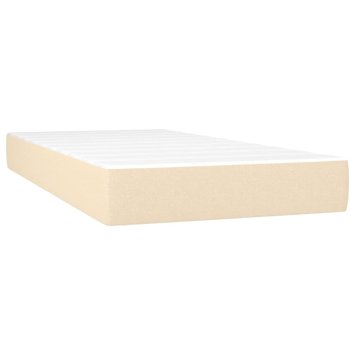 kontinentalseng med madras 90x190 cm stof cremefarvet