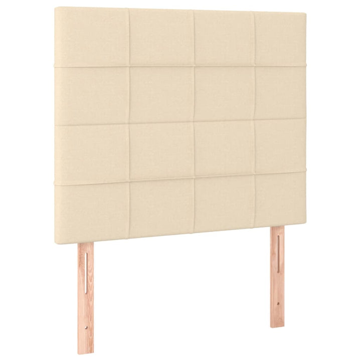 kontinentalseng med madras 90x190 cm stof cremefarvet