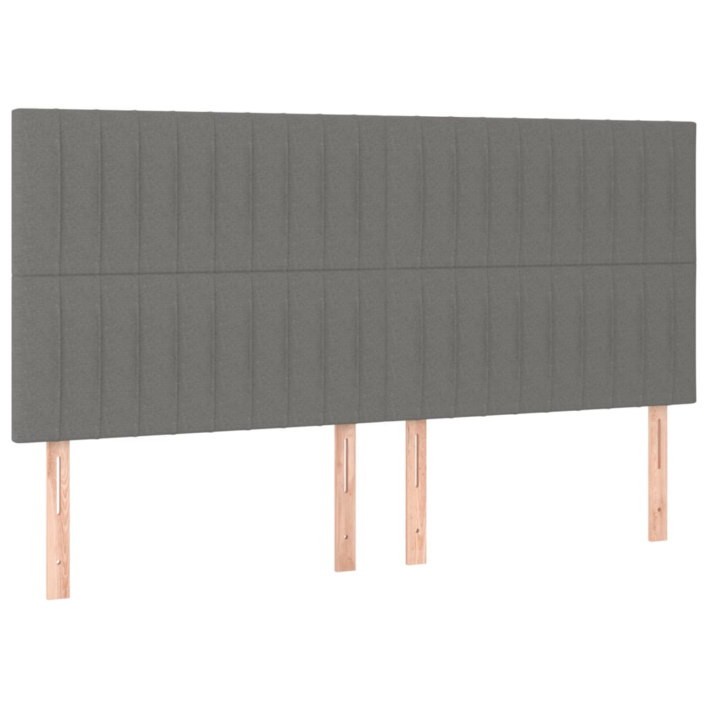 kontinentalseng med madras 200x200 cm stof mørkegrå