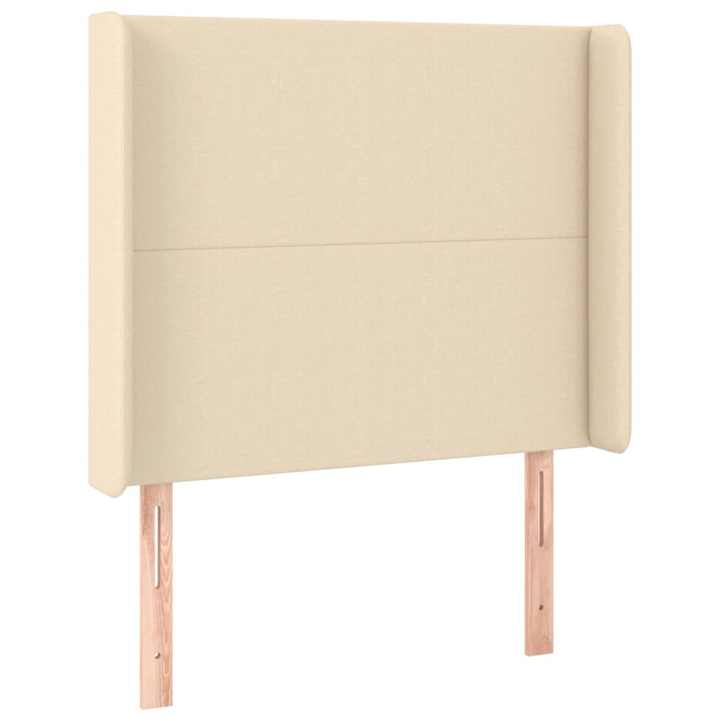 kontinentalseng med madras 90x190 cm stof cremefarvet