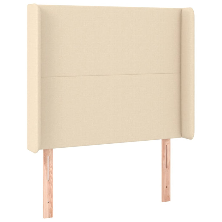 kontinentalseng med madras 90x190 cm stof cremefarvet
